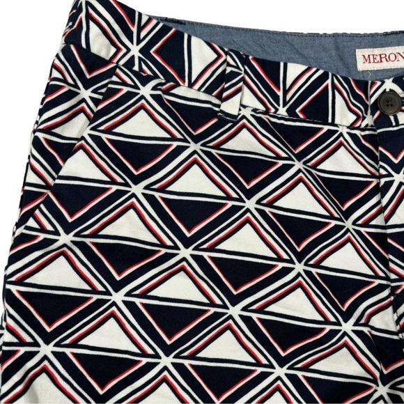Merona Shorts Geometric Triangles Patriotic Nautical Americana Women's Size 14 - Picture 5 of 13